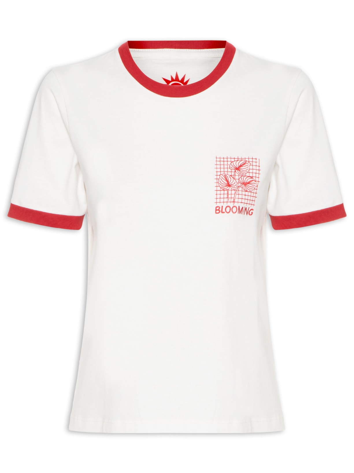 Camiseta Feminina Blooming Bordado - Branco