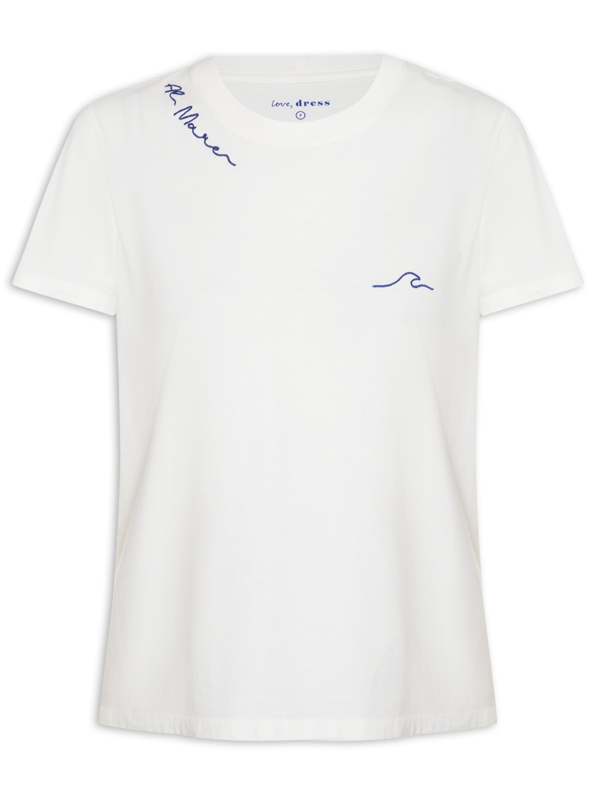 Camiseta Feminina Bordado Al Mare - Off White