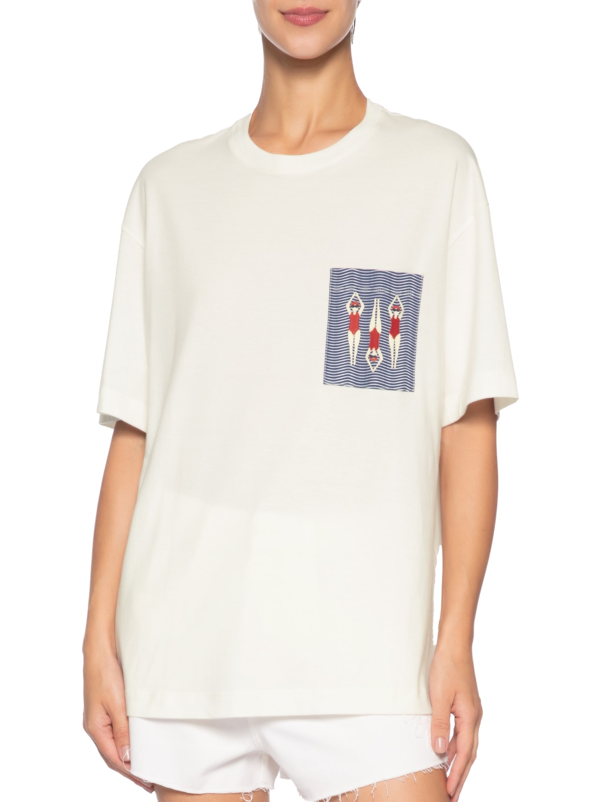 Camiseta Feminina Bordado Nadadoras – Branco Dress To