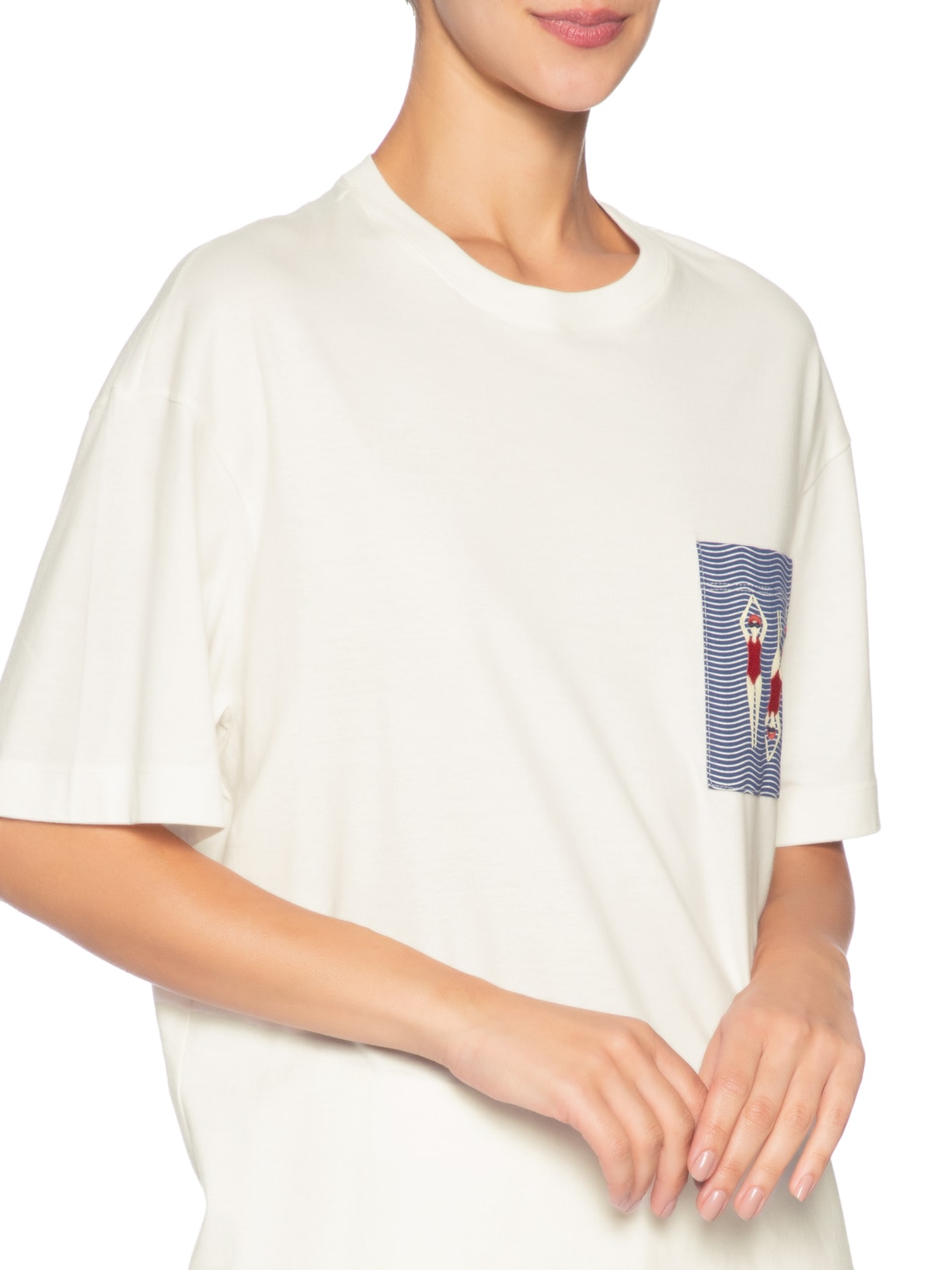 Camiseta Feminina Bordado Nadadoras – Branco Dress To