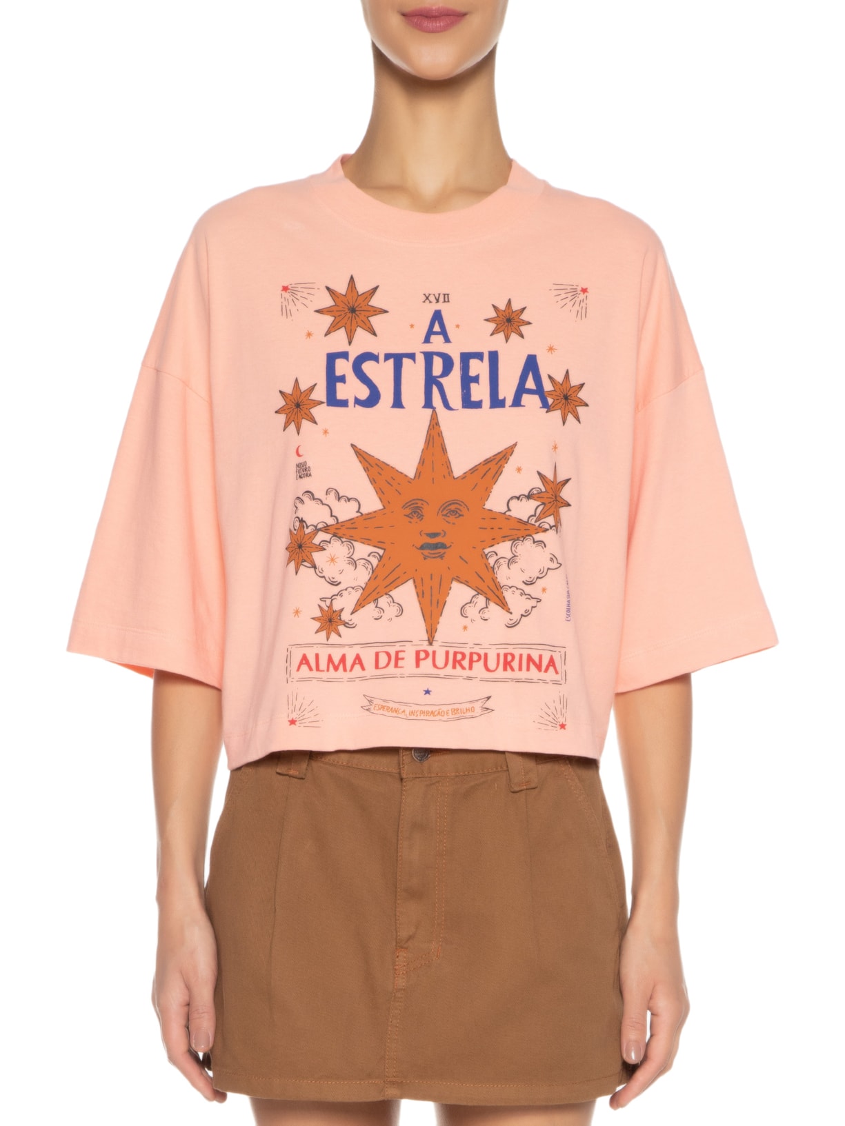 Camiseta Feminina Box A Estrela Rosa Farm