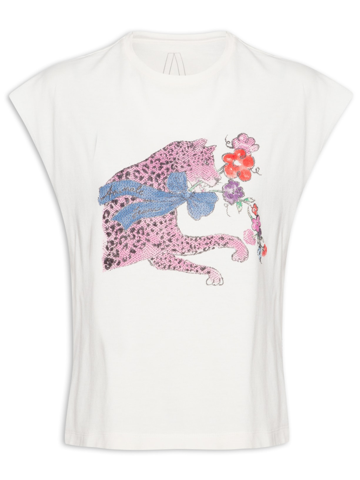 Camiseta Feminina Box Onça Vintage - Off White