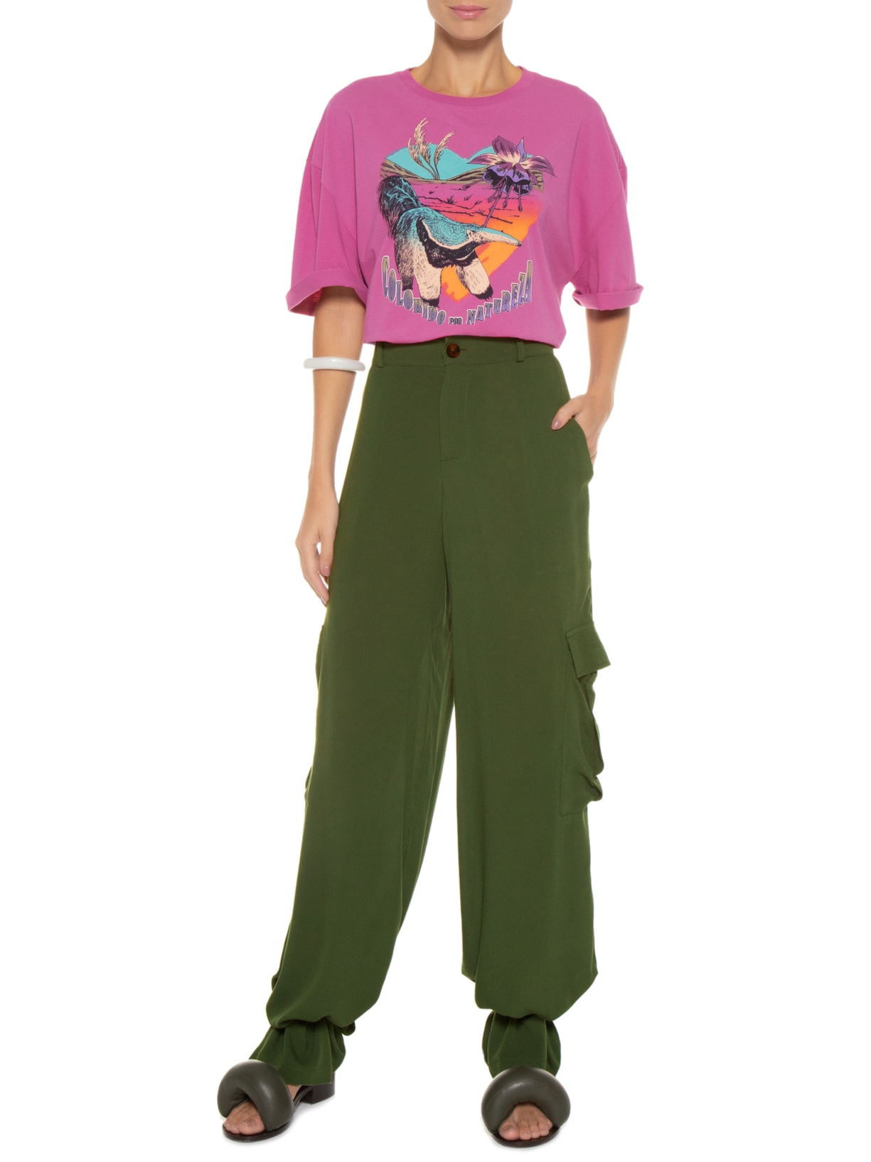 Camiseta Feminina Box Pampas Do Brasil Rosa Farm