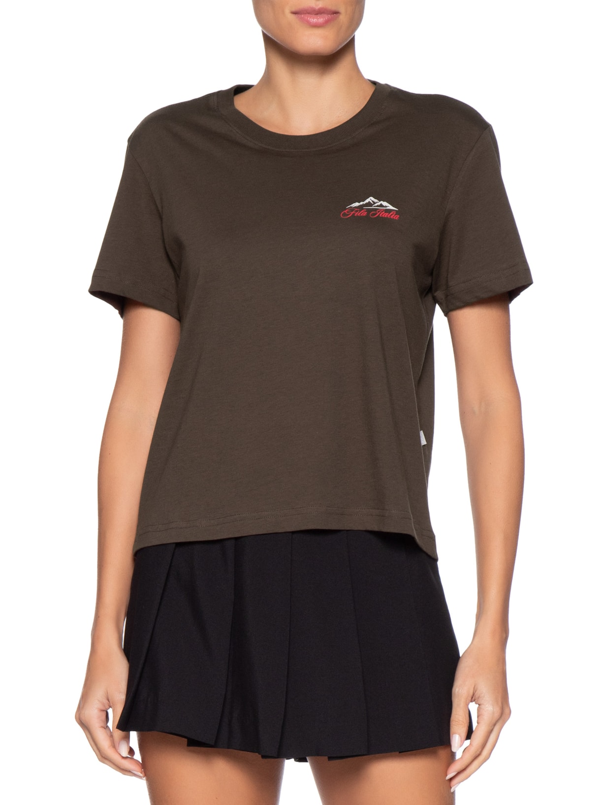 Camiseta Feminina Box Piemonte Ag Marrom Fila