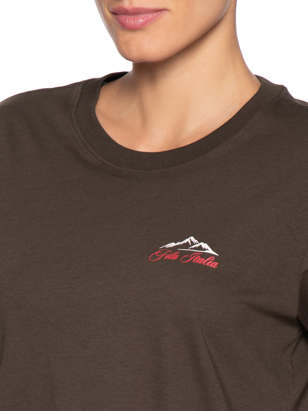 Camiseta Feminina Box Piemonte Ag Marrom Fila