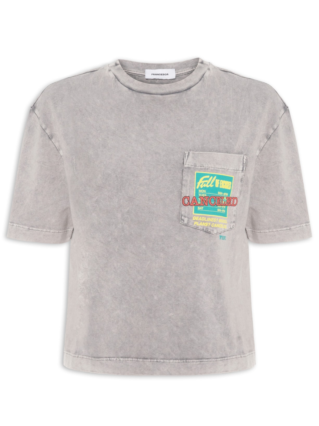 Camiseta Feminina Boxy Excuses - Cinza