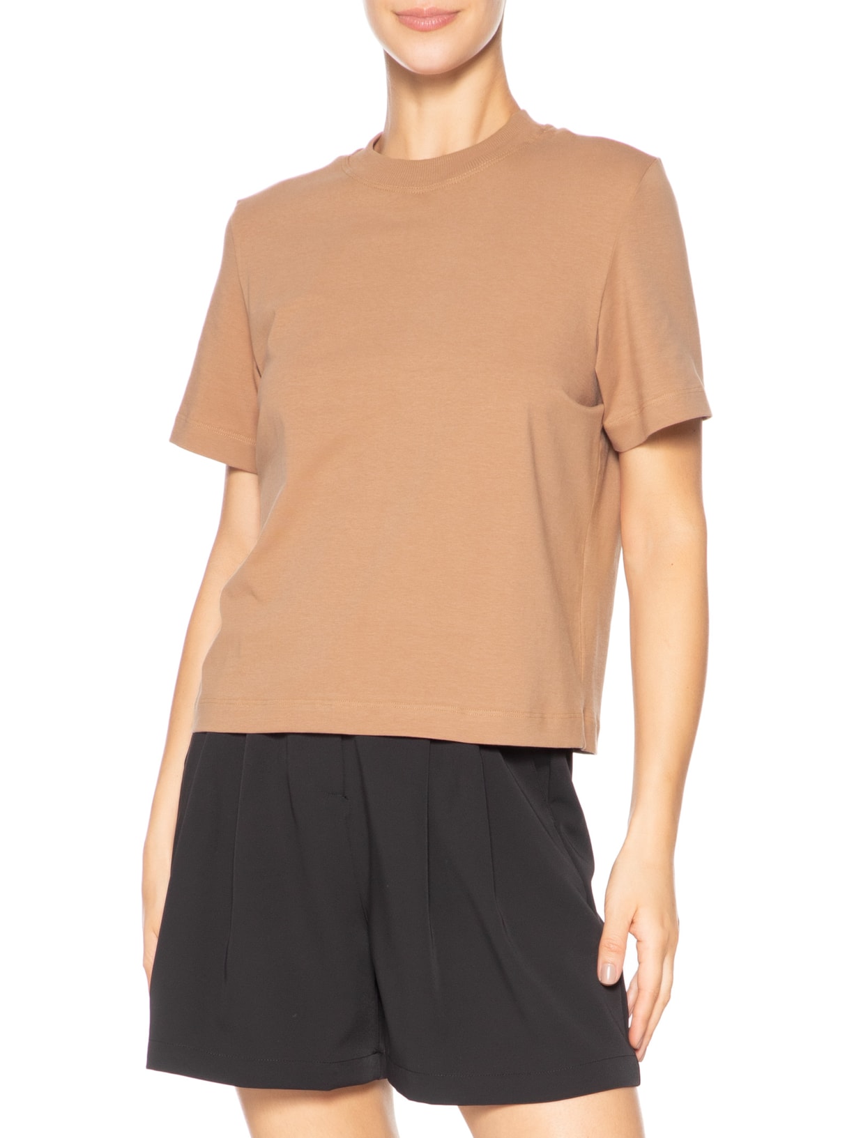 Camiseta Feminina Boxy Marrom Camys