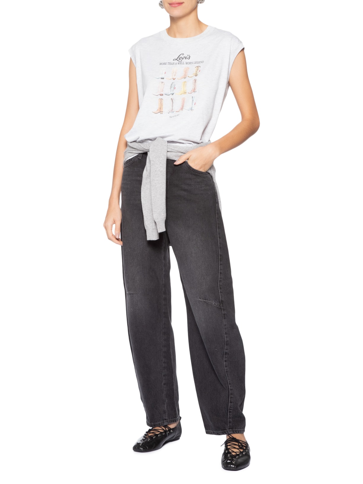 Camiseta Feminina Boxy Tank Cinza Levi's