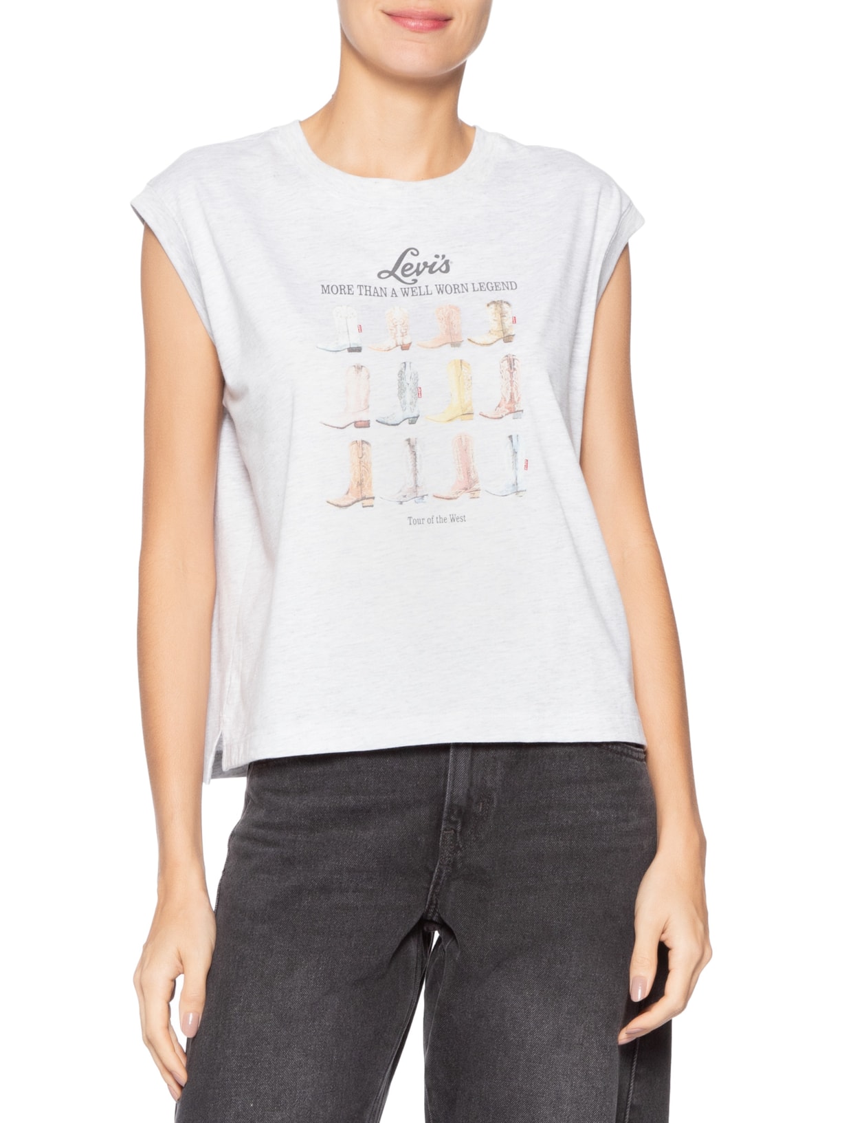 Camiseta Feminina Boxy Tank Cinza Levi's