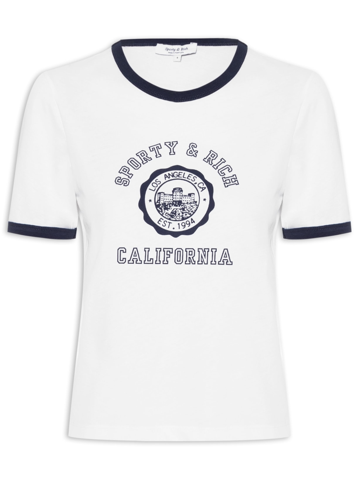 Camiseta Feminina California Emblem Ringer Tee - Branco