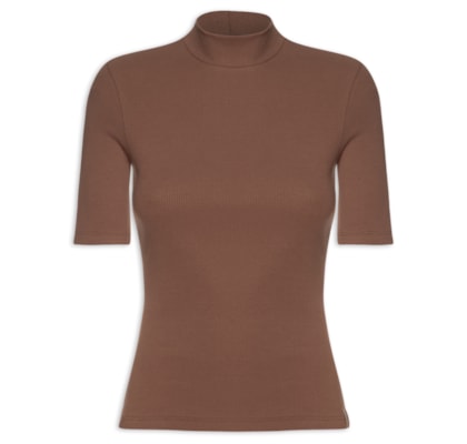Camiseta Feminina Canelada - Marrom