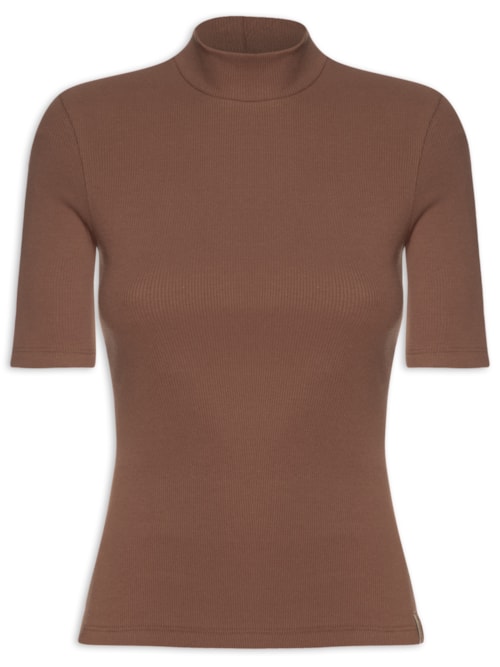 Camiseta Feminina Canelada - Marrom