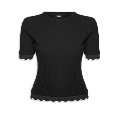 Camiseta Feminina Canelada - Preto