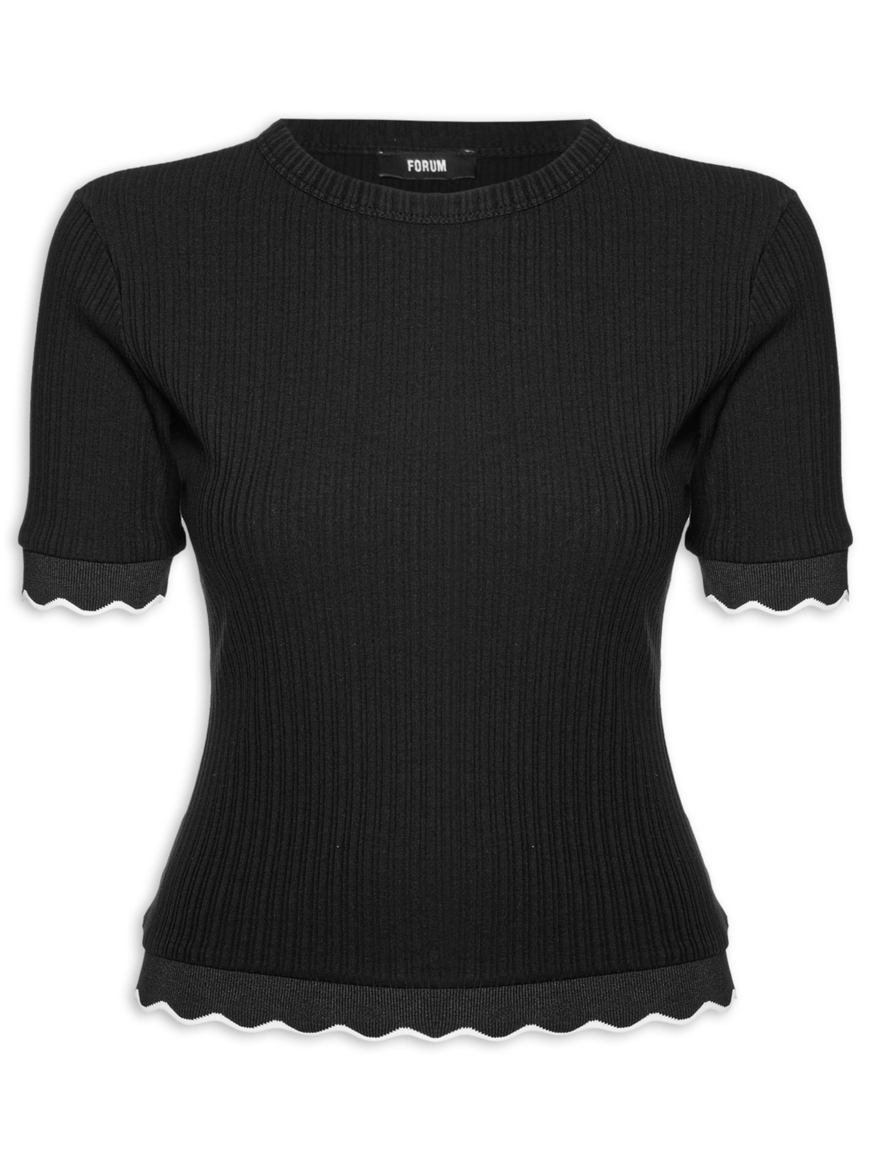Camiseta Feminina Canelada - Preto