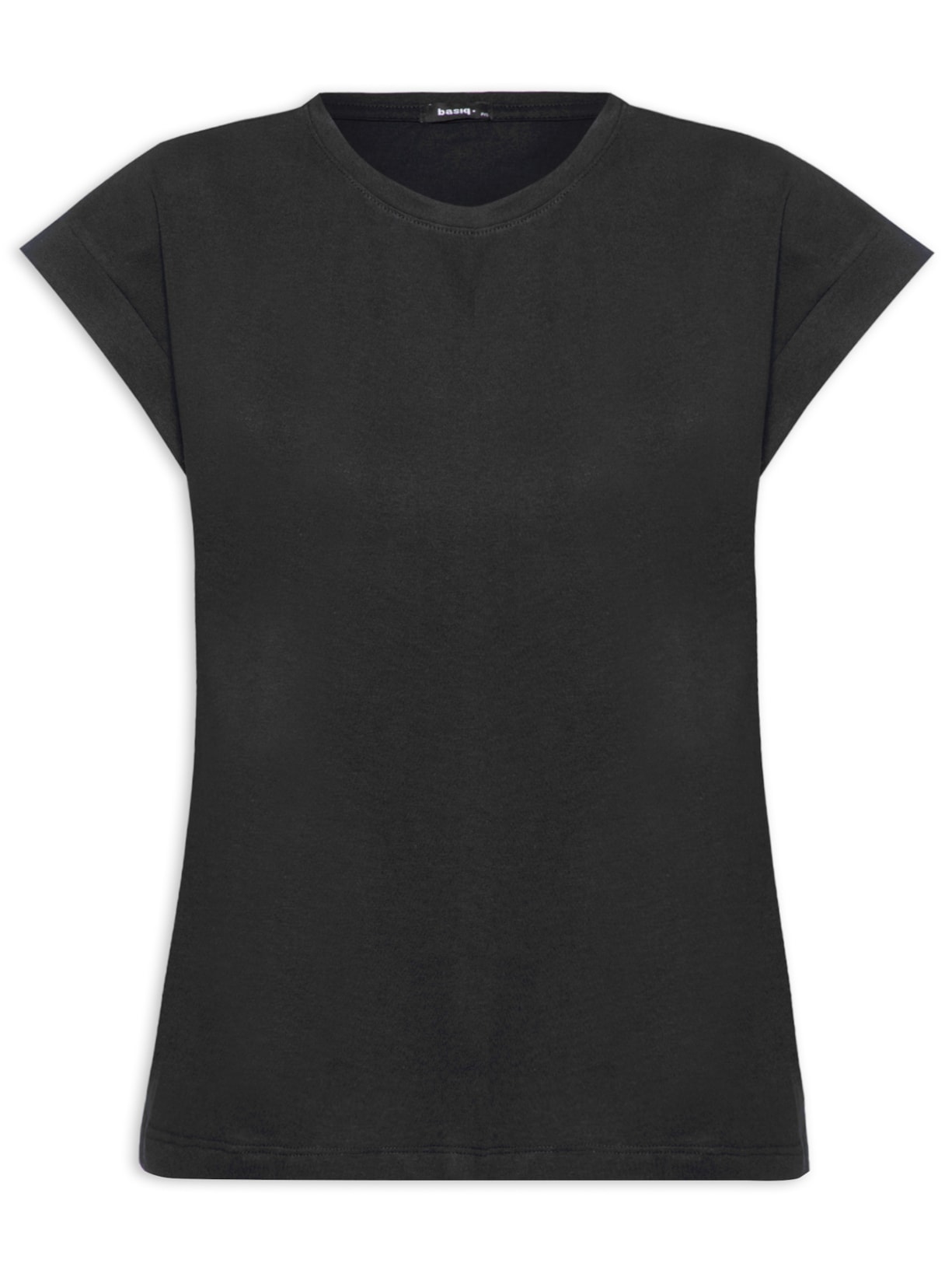 Camiseta Feminina Cava Alongada Básica - Preto