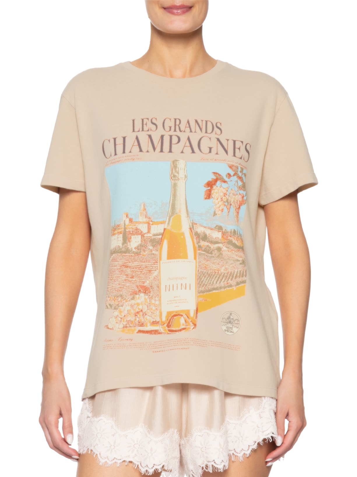 Camiseta Feminina Champgne Sand -Bege Niini