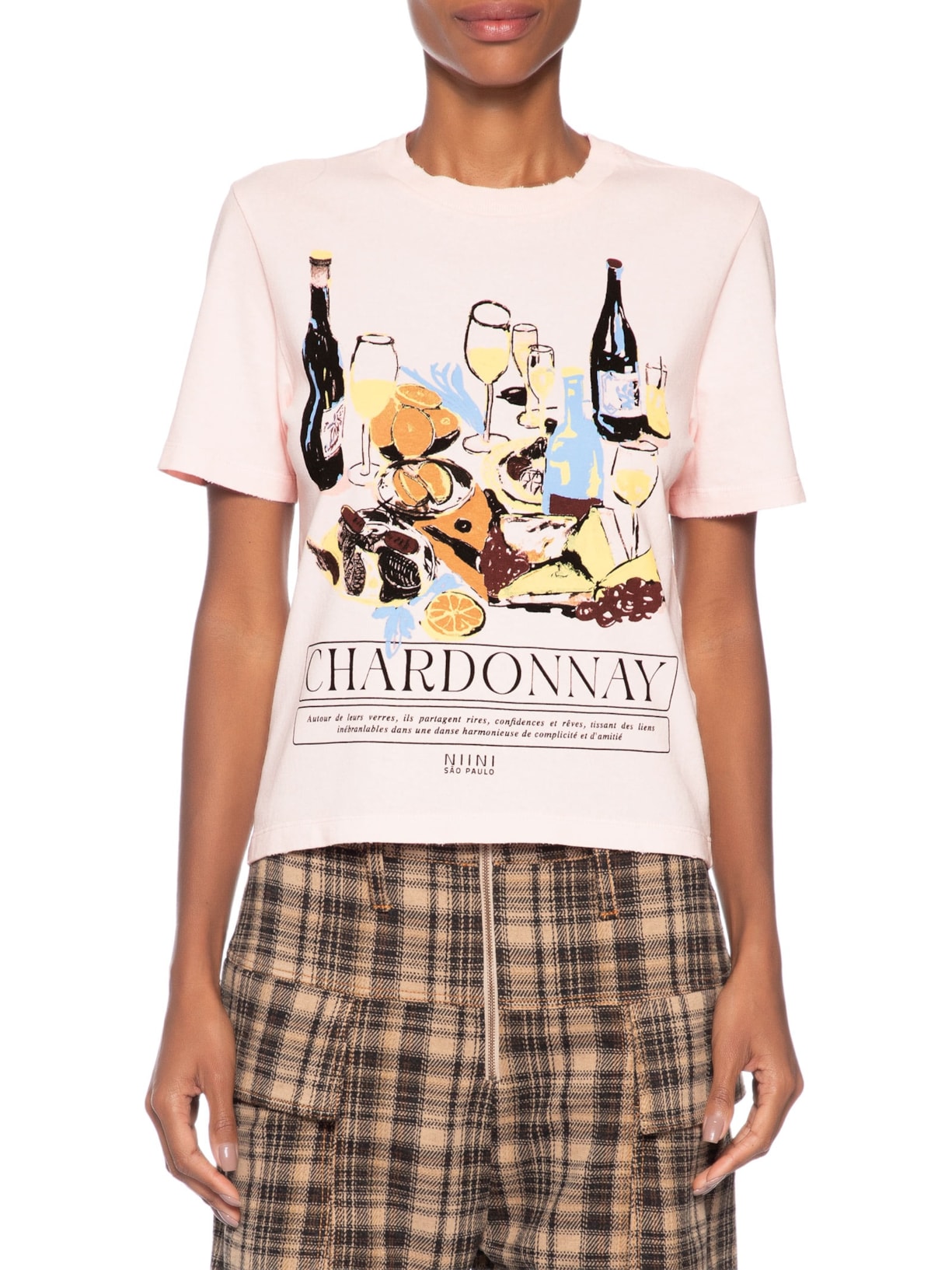 Camiseta Feminina Chardonnay Rosa Niini