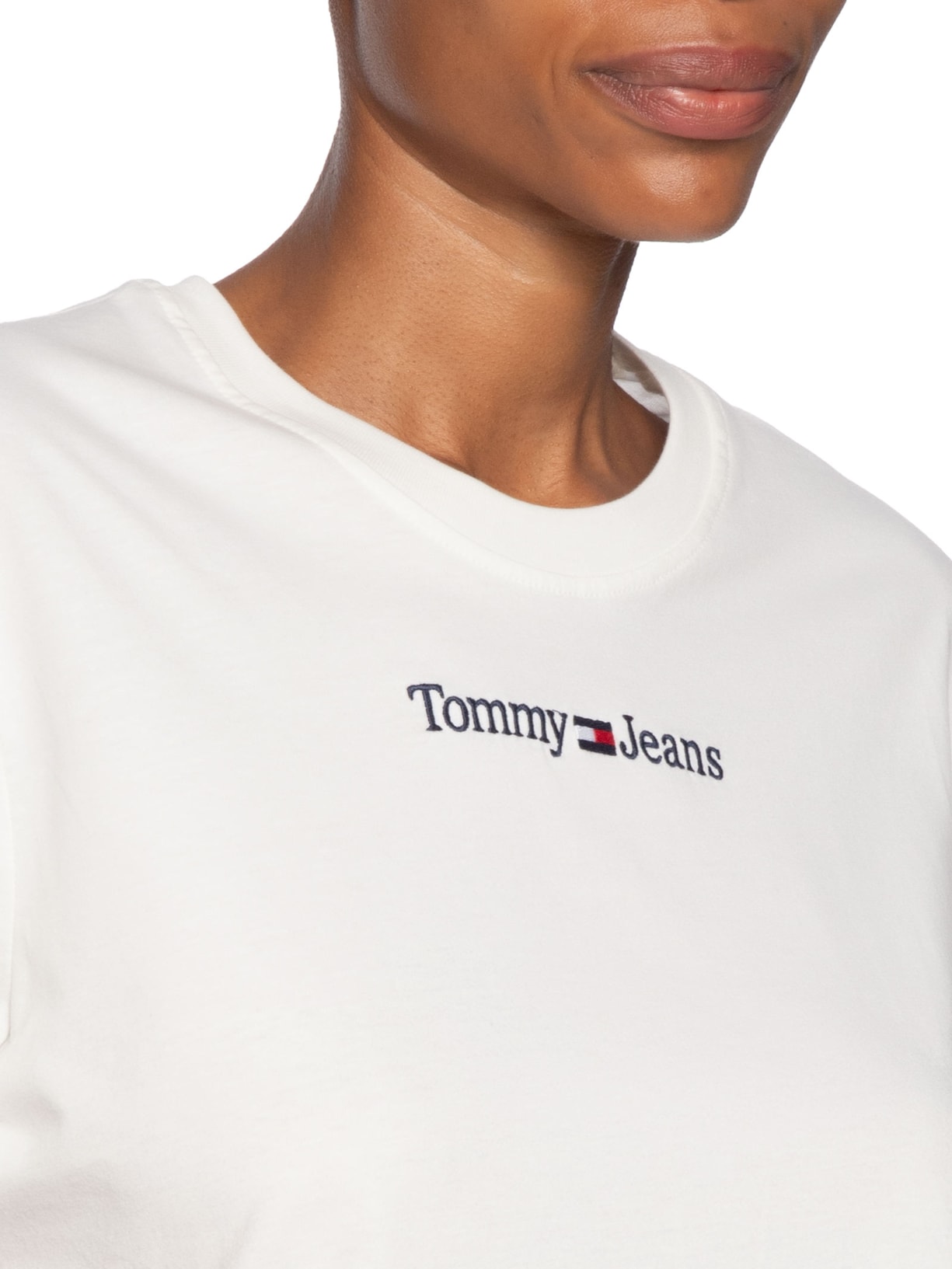 Camiseta Feminina Cls Linear Tee Im Branco Tommy Jeans