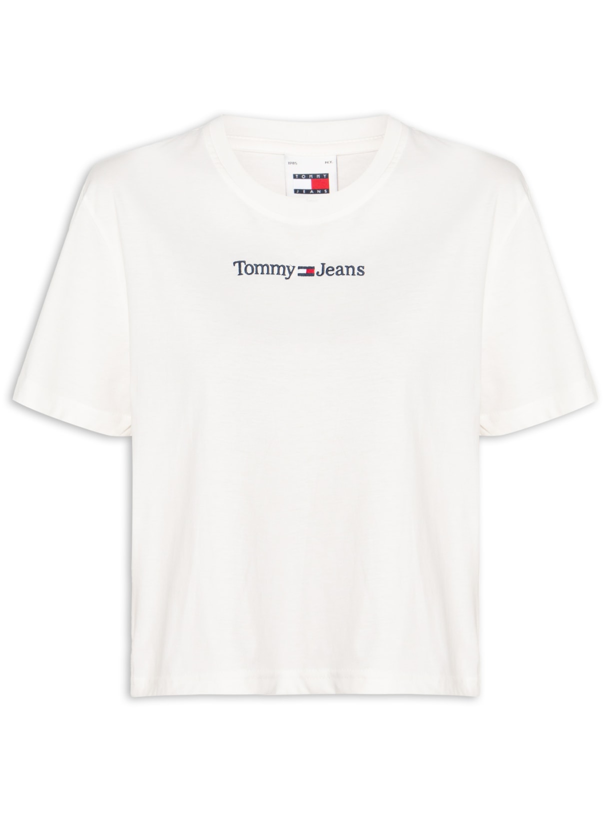 Camiseta Feminina Cls Linear Tee Im Branco Tommy Jeans