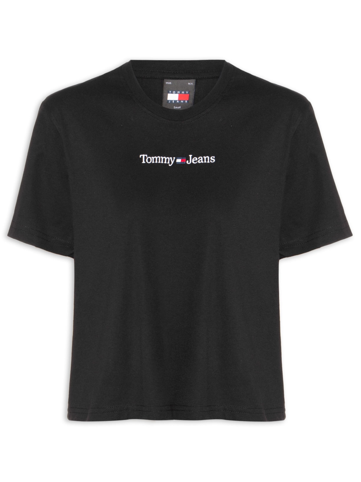 Camiseta Feminina Cls Linear Tee Im Preto Tommy Jeans