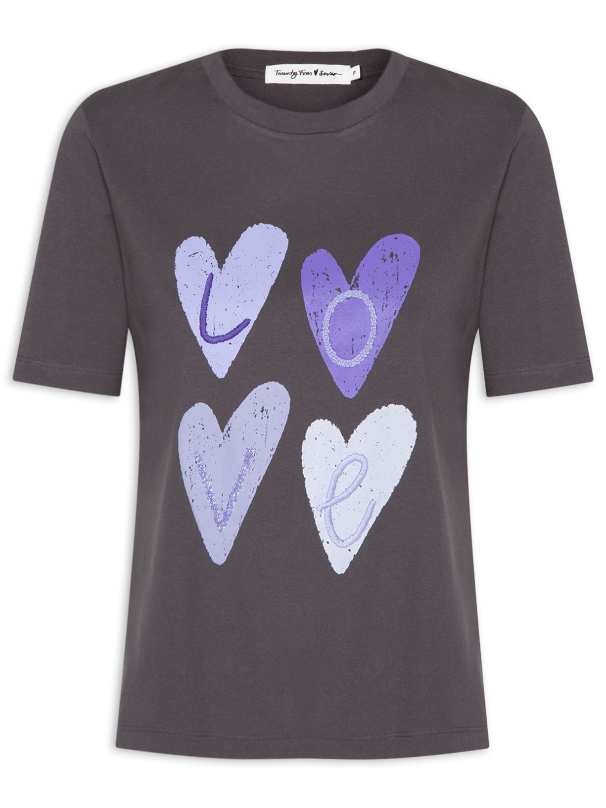Camiseta Feminina Color Love - Cinza