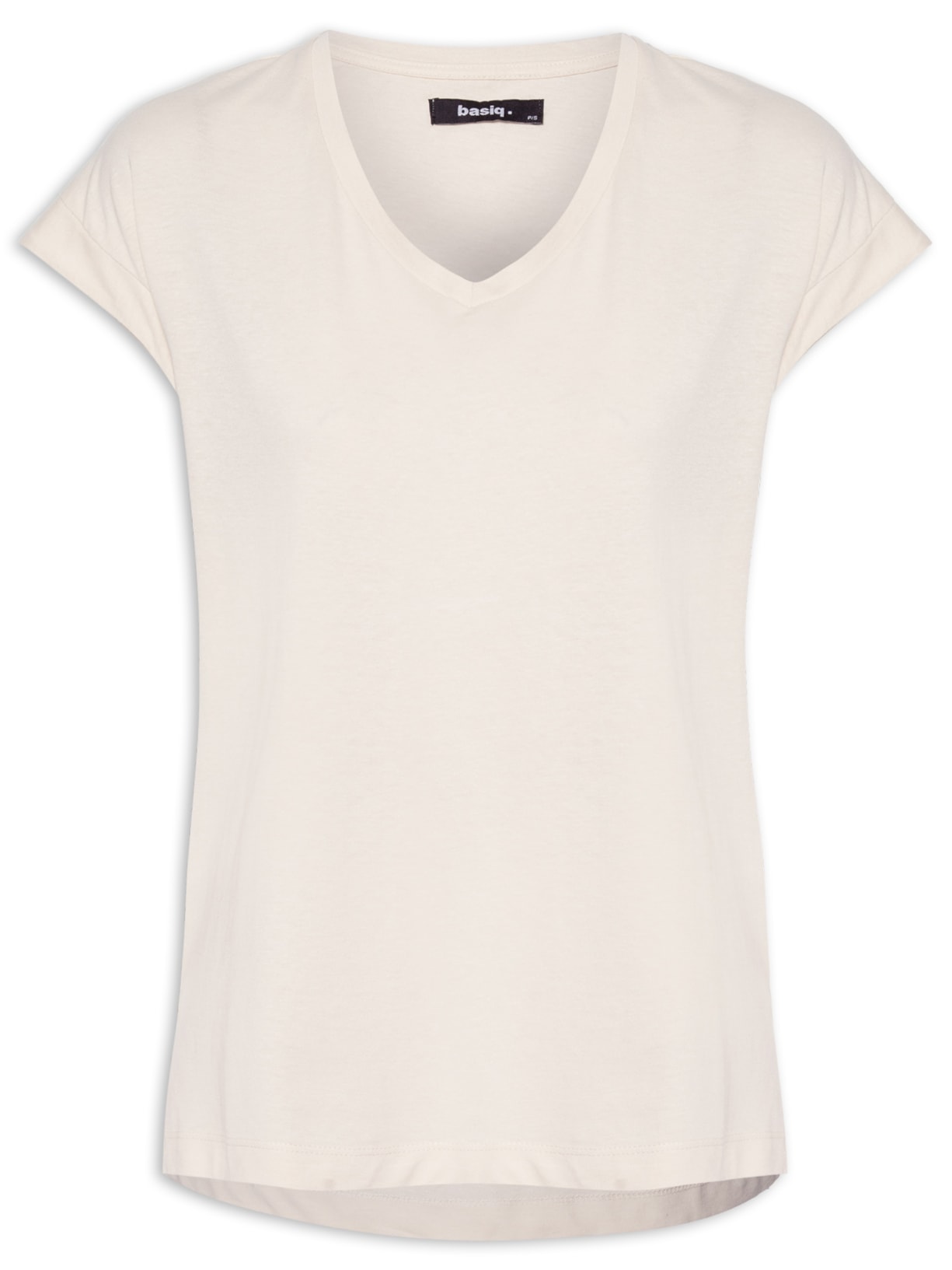 Camiseta Feminina Com Decote V - Bege