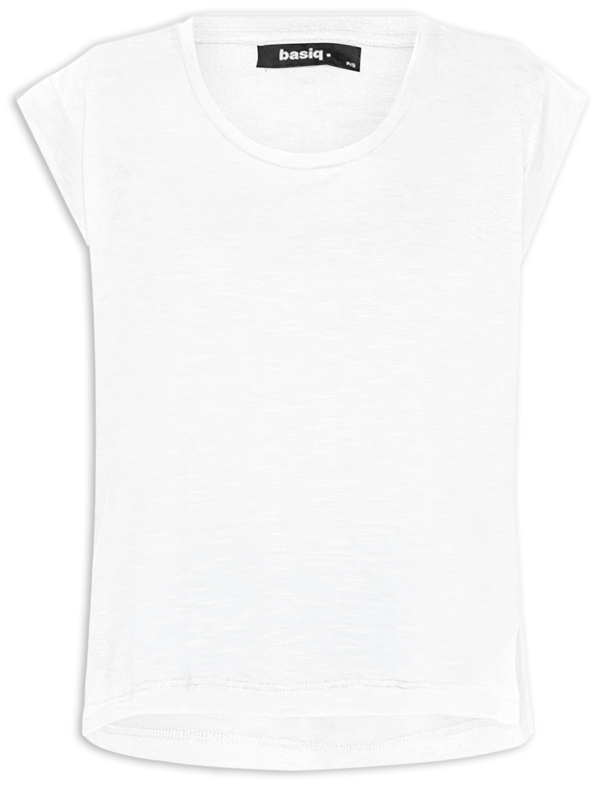 Camiseta Feminina Com Detalhe Na Manga E Decote U - Off White