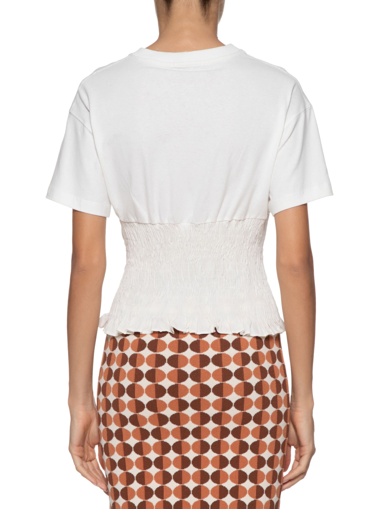 Camiseta Feminina Com Lastex Off White Dress To