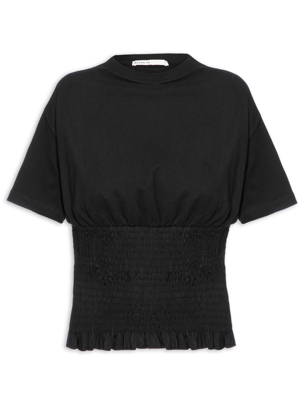 Camiseta Feminina Com Lastex - Preto