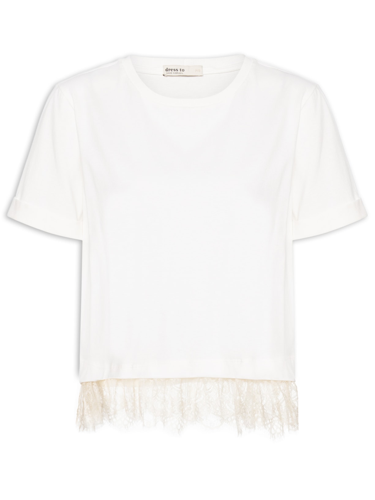 Camiseta Feminina com Renda – Off White Dress To