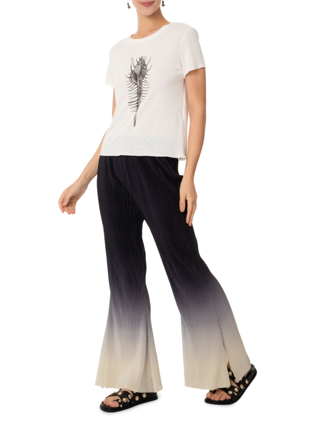 Camiseta Feminina Conchas Branco Osklen