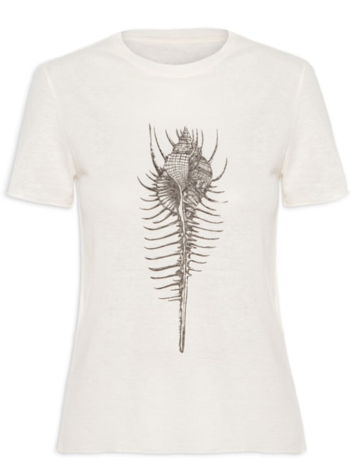 Camiseta Feminina Conchas - Branco
