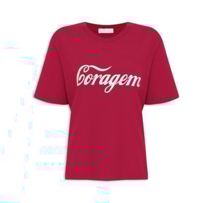 Camiseta Feminina Coragem - Vermelho