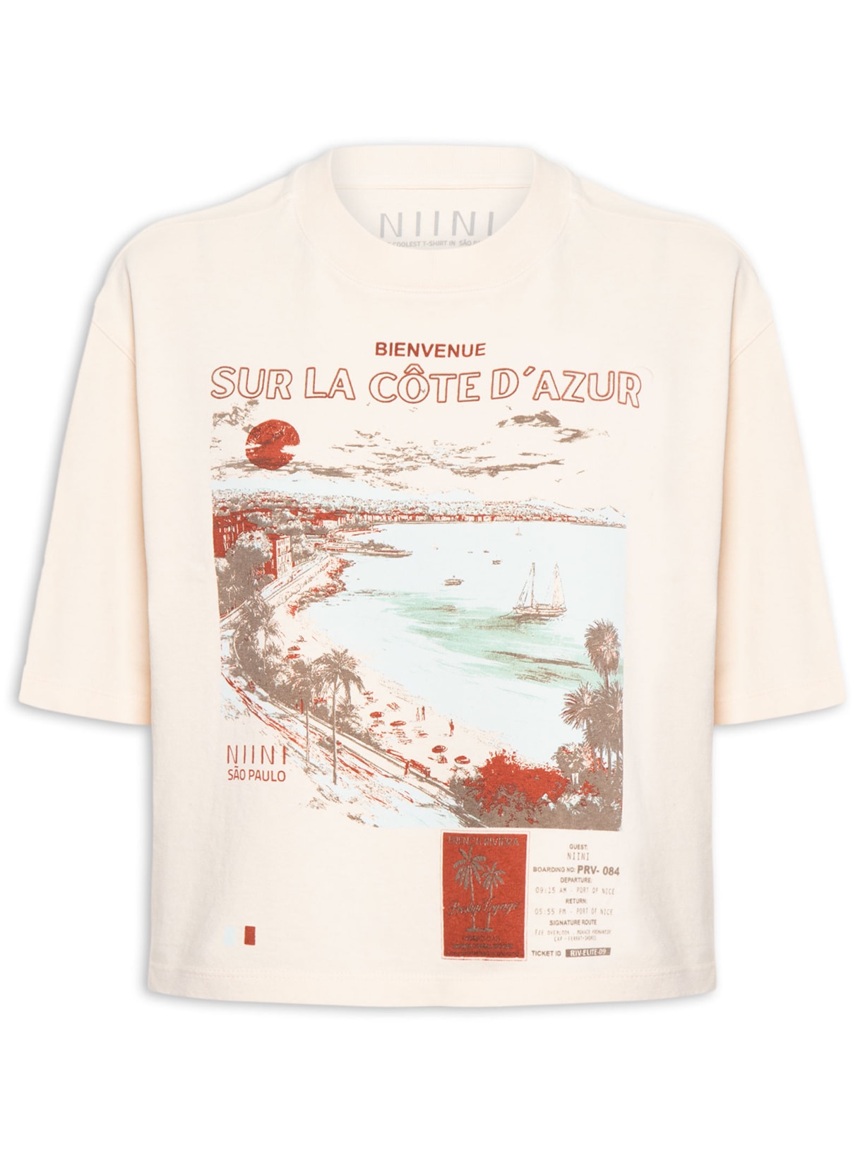Camiseta Feminina Corniche Soleil Bege Niini