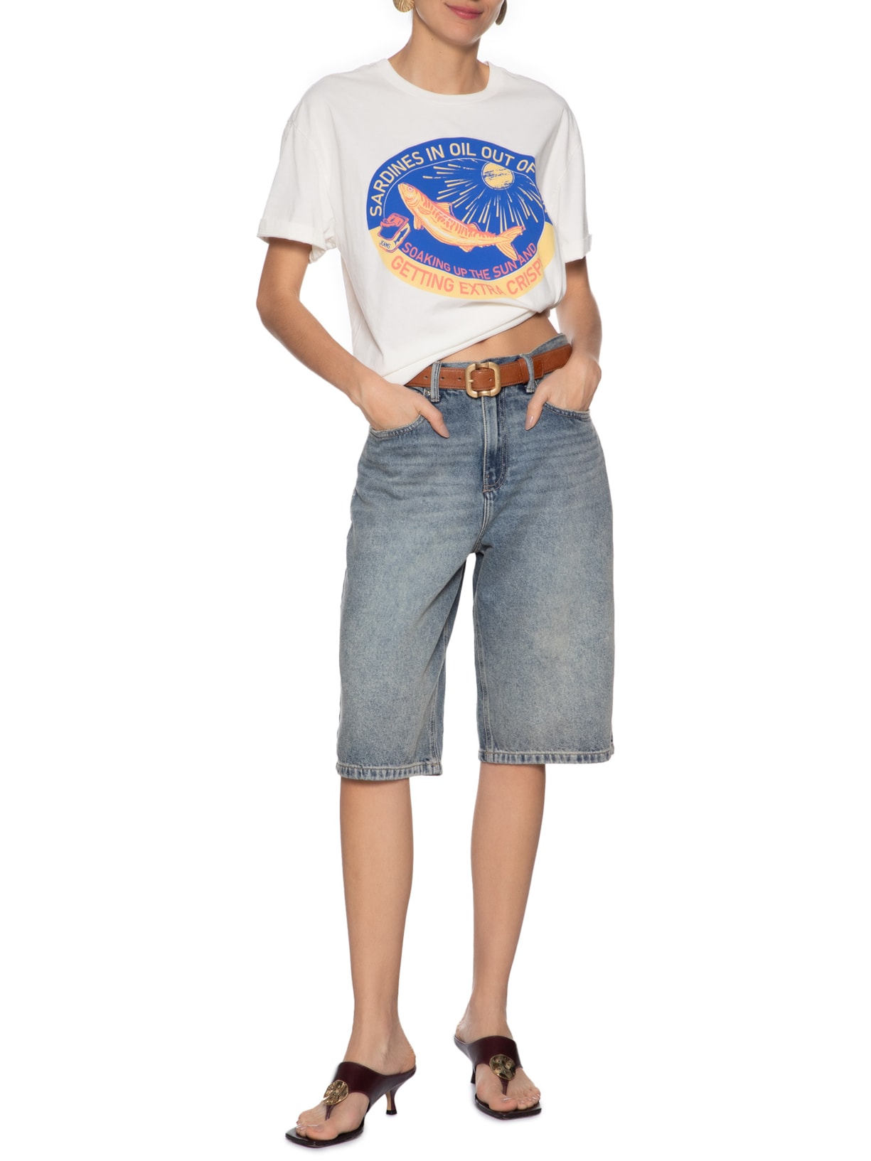 Camiseta Feminina Crispy Sardines Branco Animale Jeans