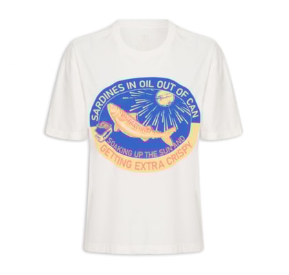Camiseta Feminina Crispy Sardines - Branco