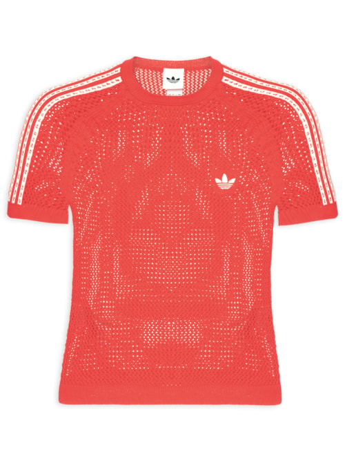 Camiseta Feminina Crochet - Vermelho