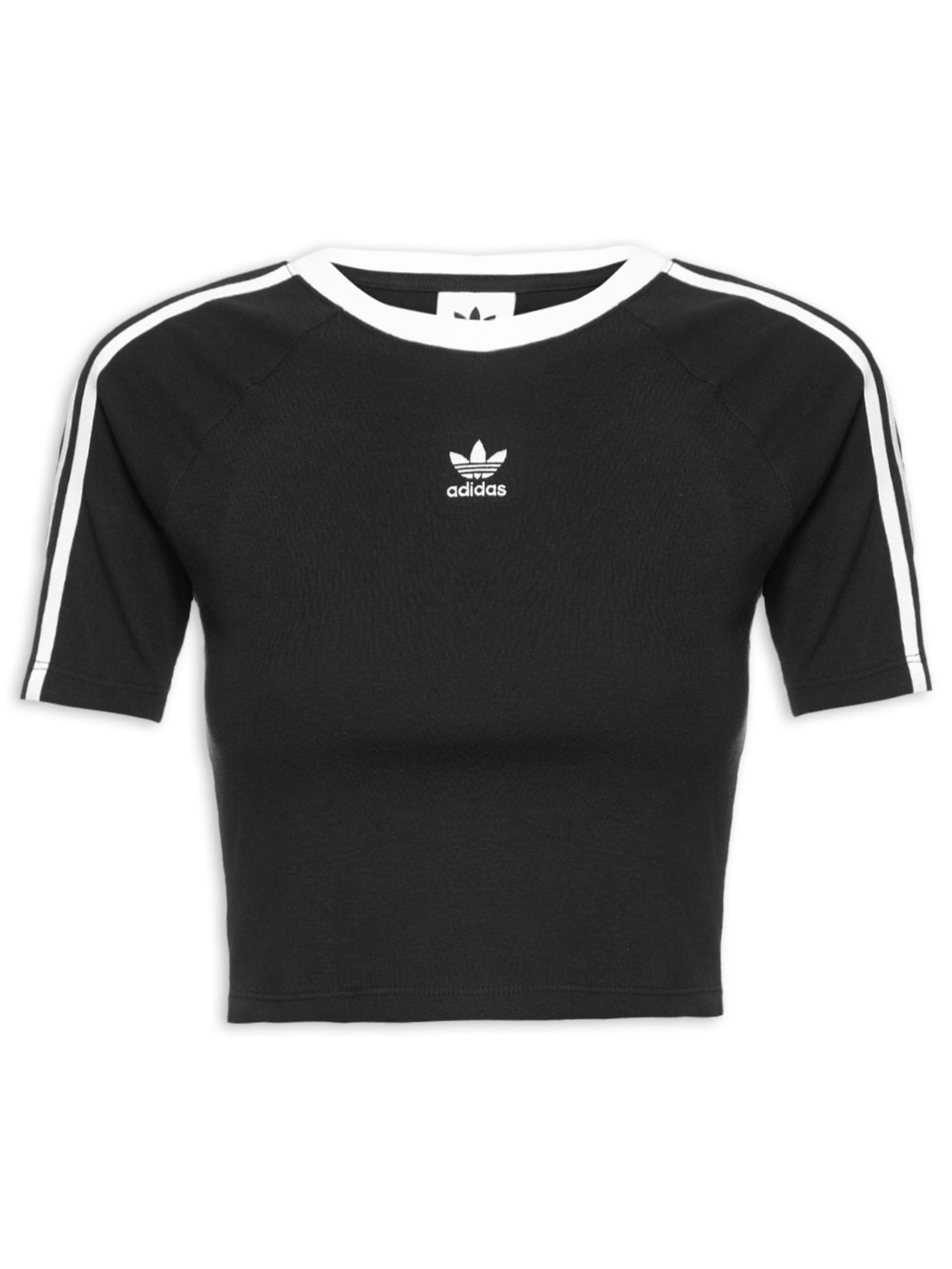 Stripes Camisa Basica Adidas Camiseta Feminina Cropped Stripes
