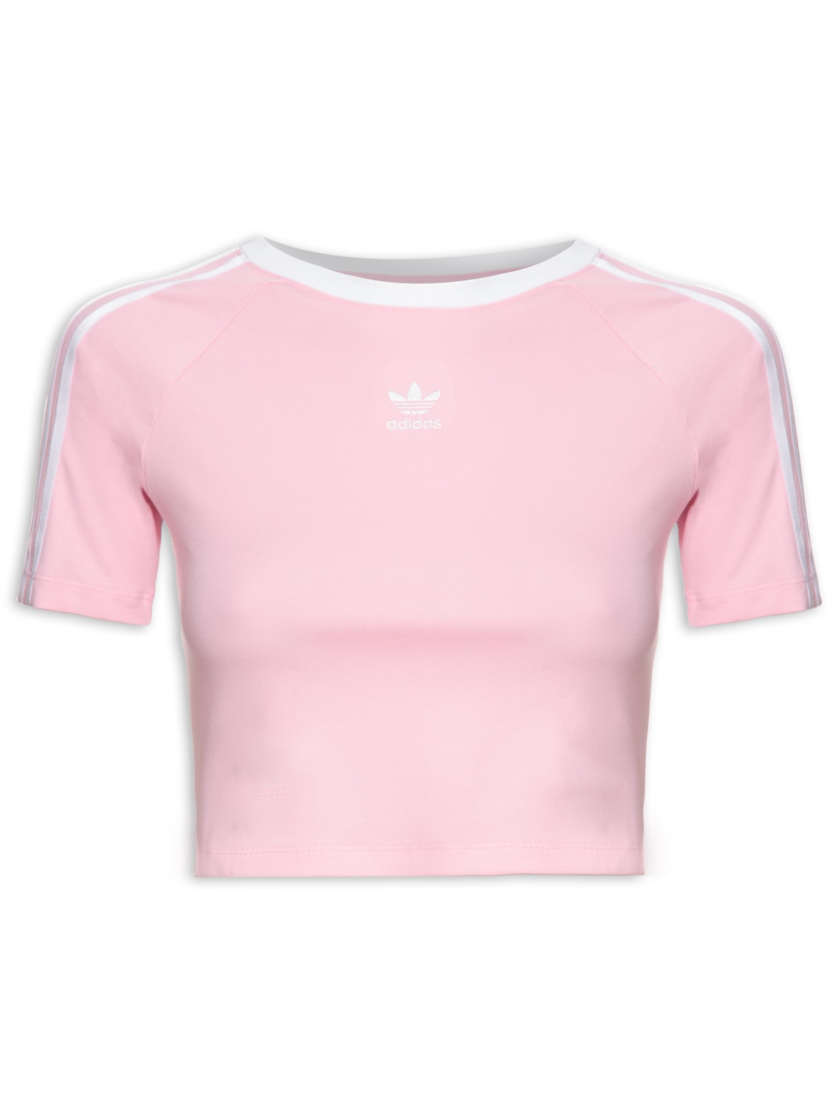 Camiseta Feminina Cropped Stripes Rosa ADIDAS ORIGINALS