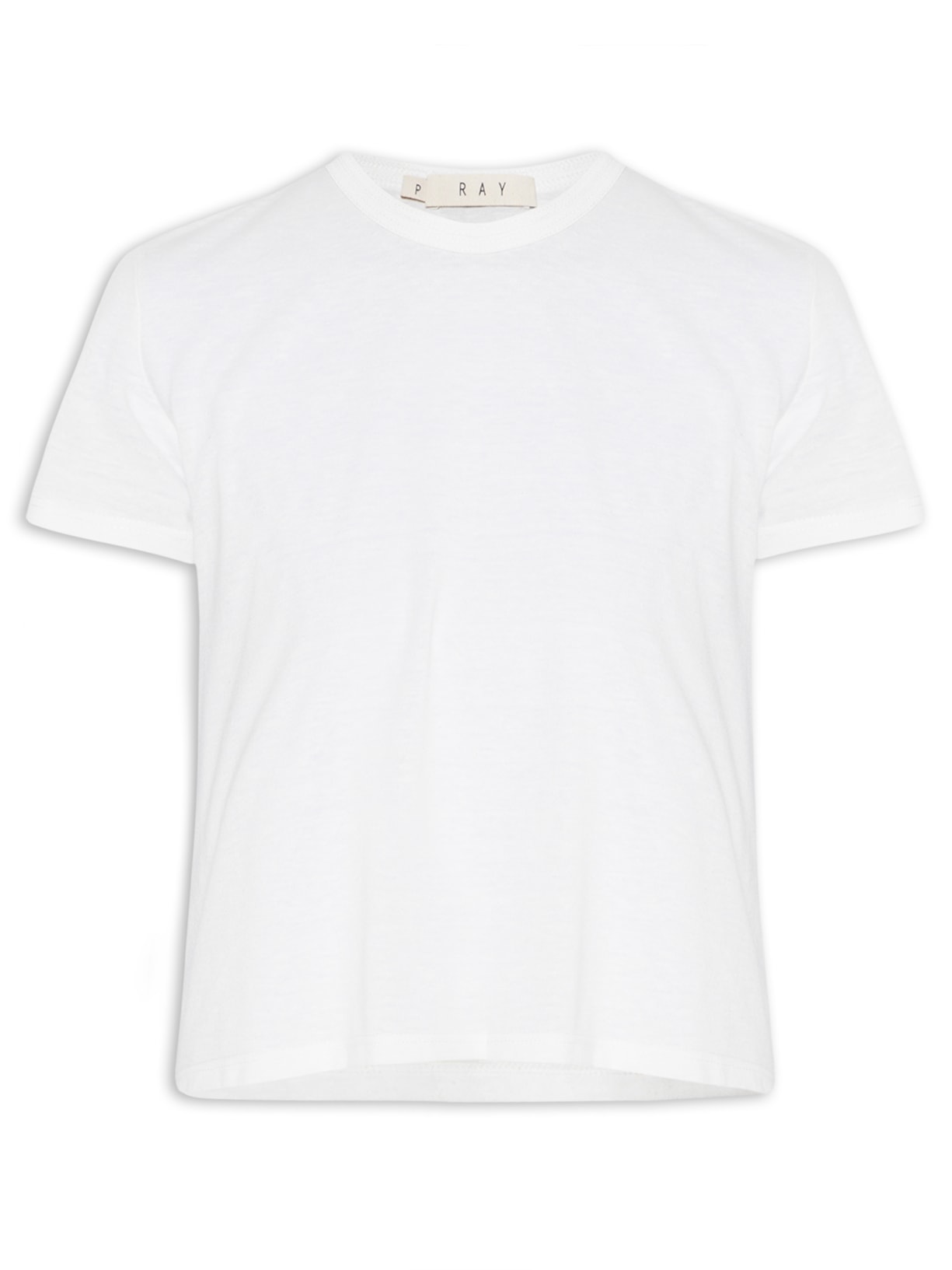 Camiseta Feminina Cropped Algodão - Off White