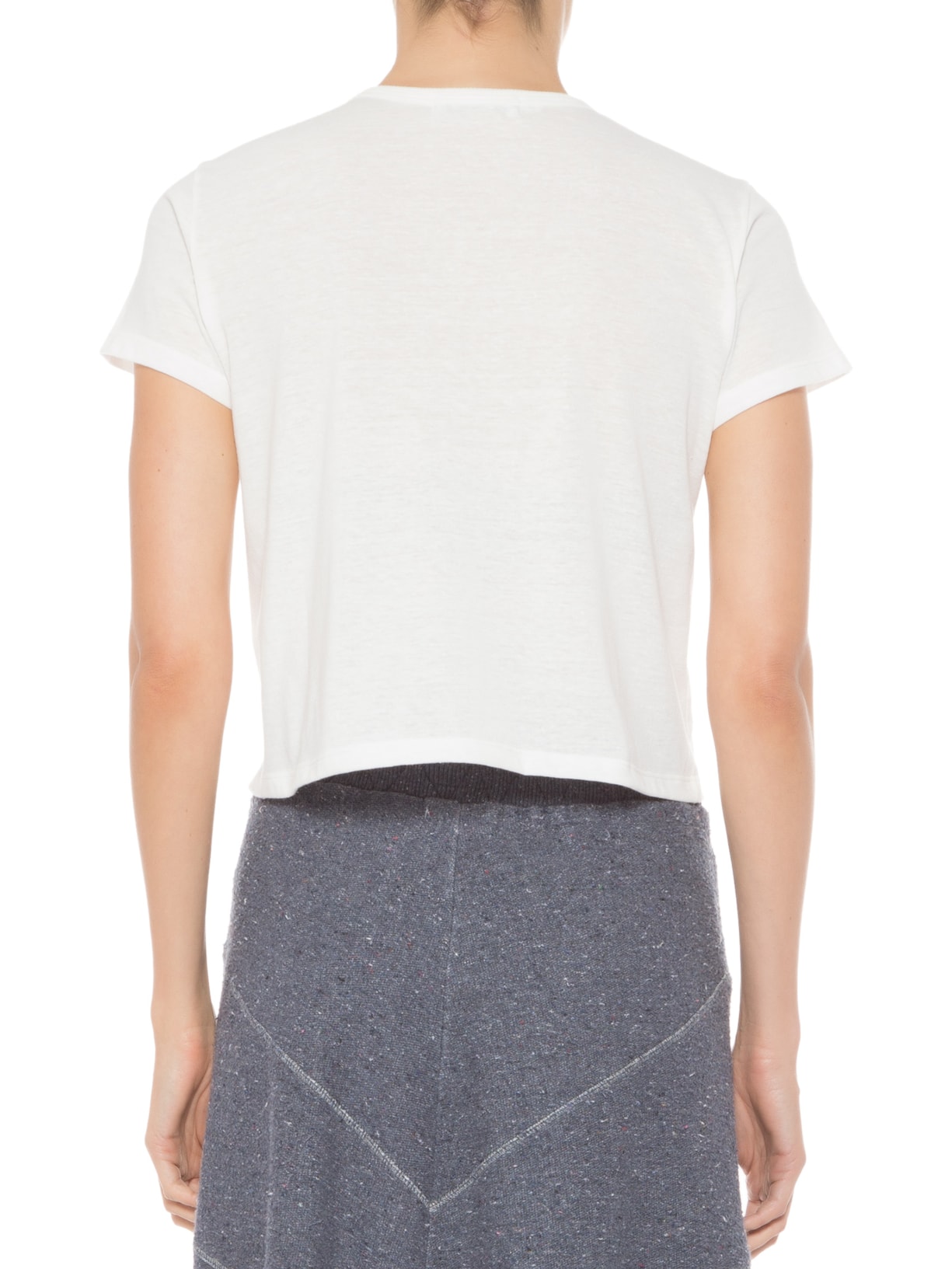 Camiseta Feminina Cropped Algodão Off White Ray