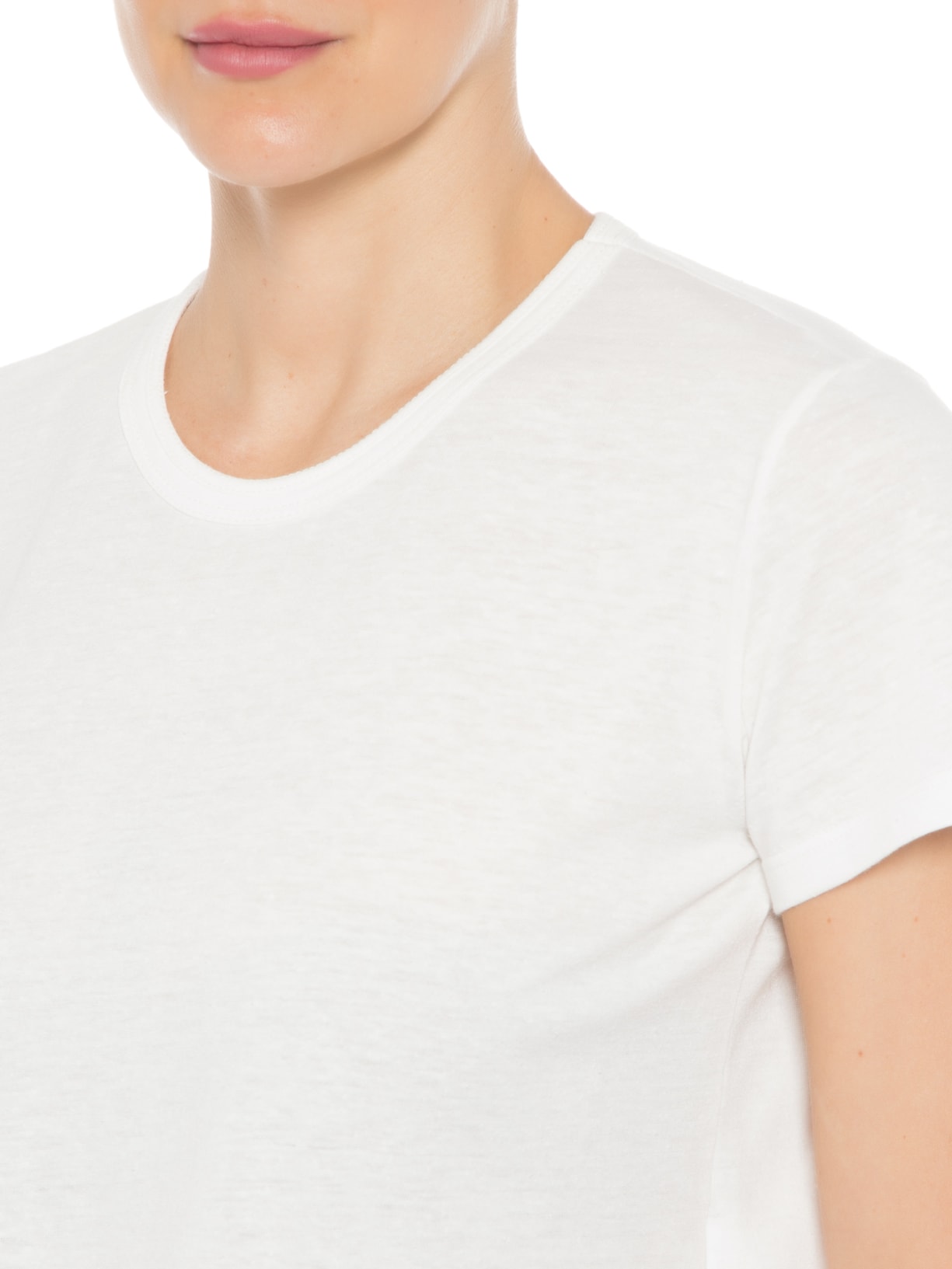 Camiseta Feminina Cropped Algodão Off White Ray