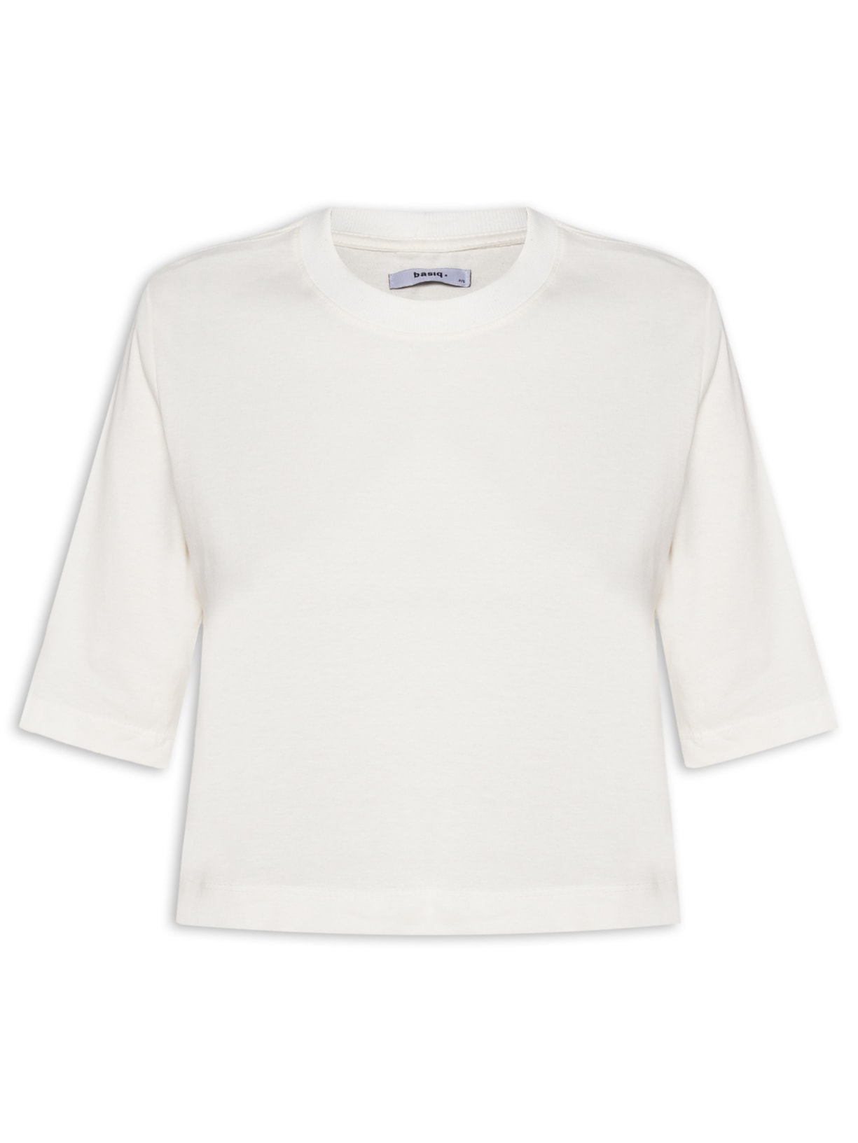 Camiseta Feminina Cropped Básica - Off White