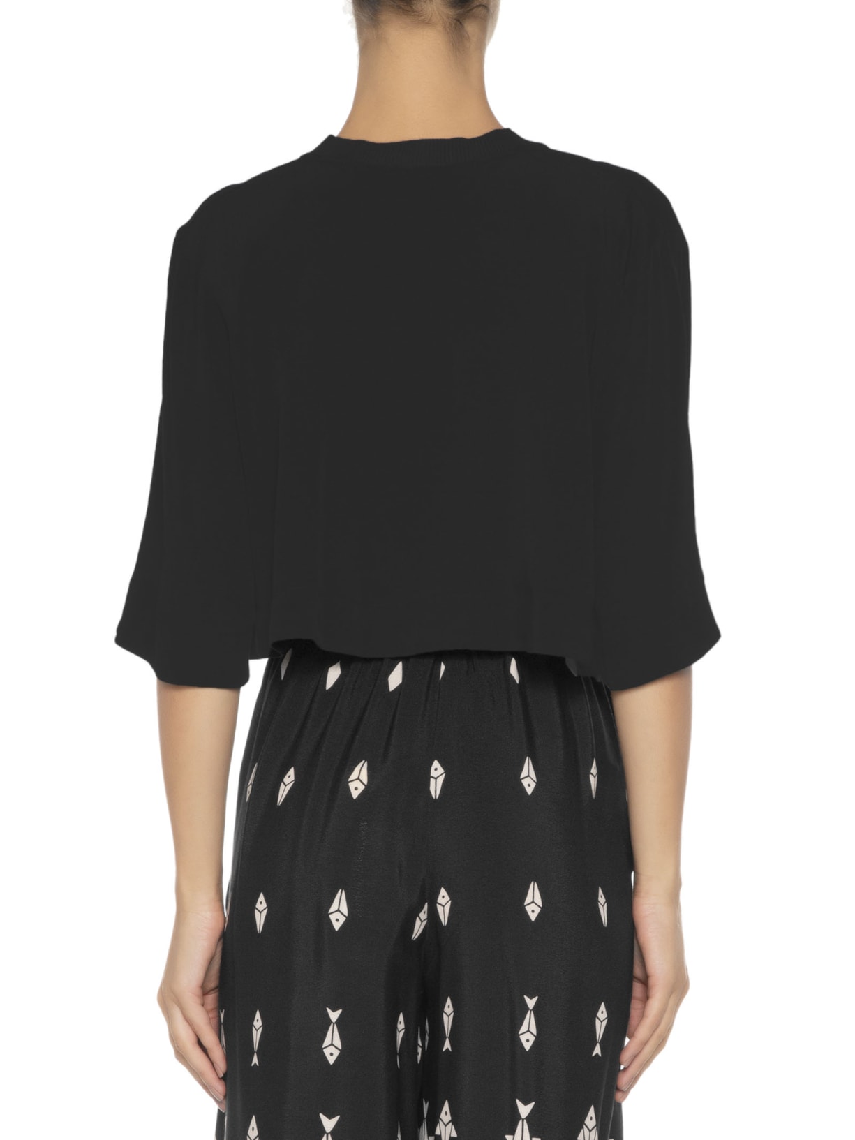 Camiseta Feminina Cropped Básica Preto Farm