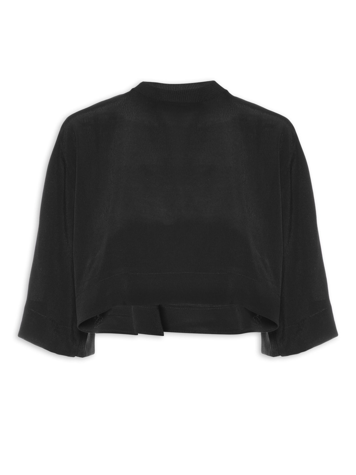 Camiseta Feminina Cropped Básica Preto Farm