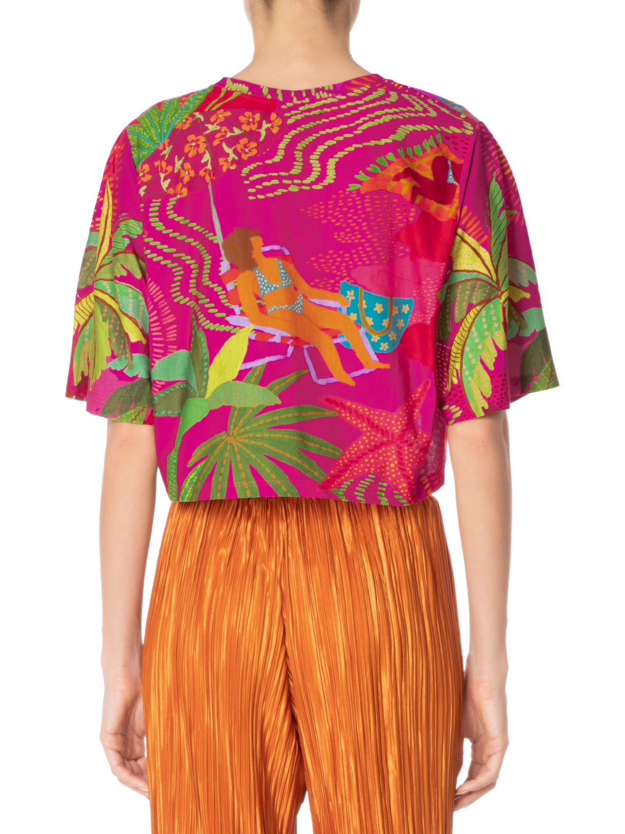 Camiseta Feminina Cropped Bronzeado Rosa Farm