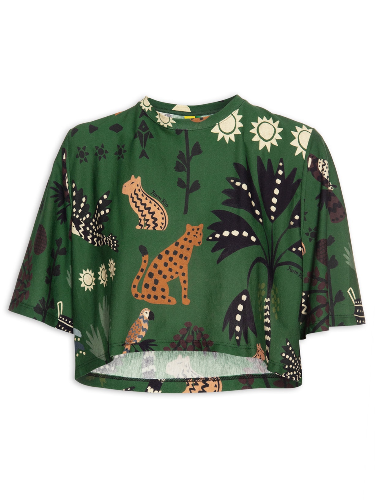 Camiseta Feminina Cropped Encanto Buriti - Verde