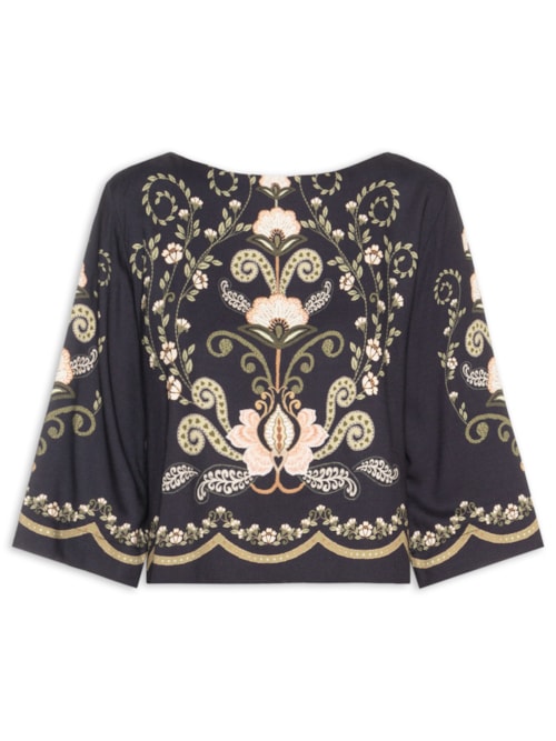 Camiseta Feminina Cropped Nikita - Preto
