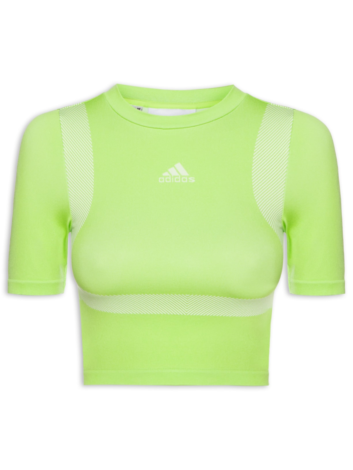 Camiseta Feminina Cropped Seamless Verde Adidas Originals