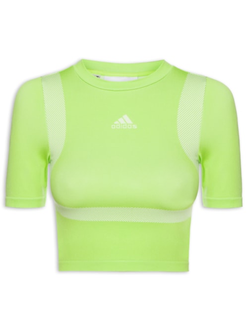 Camiseta Feminina Cropped Seamless - Verde